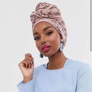 ASOS pink snakeskin head wrap/scarf